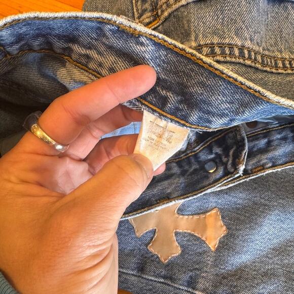 Vintage Levi's 501 " Chrome Hearts " patchwork crosses womens jeans 2000s 00s - Picture 8 of 16